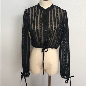 Sheer black lace blouse
